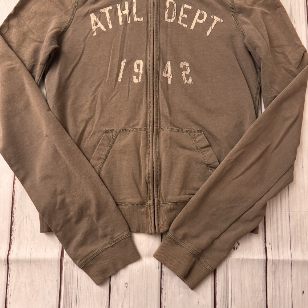 Abercrombie & Fitch‎ Hoodie Small Brown Zip Up Sweatshirt Authentic Women's - Picture 3 of 7